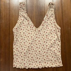 Caution to the Wind Floral crop tank. Medium